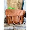 (Free Cross Body Small Brown Bag Size - 9 X 7 X 3 In ) Handmade Men's Leather Vintage Laptop Messenger Briefcase Bag Satchel