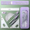 School Geometry Kit: Includes Set Square, Compass, Multi-functional Ruler, and Protractor