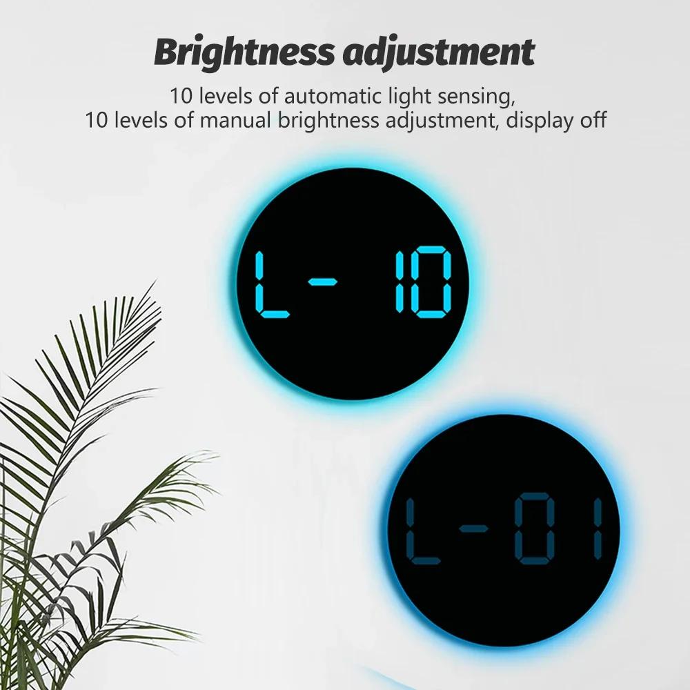 LED Multi-Function RGB Wall Light with Clock Date and Temperature Display Auto DST Timer Alarm Remote Control RGB LED Wall Clock