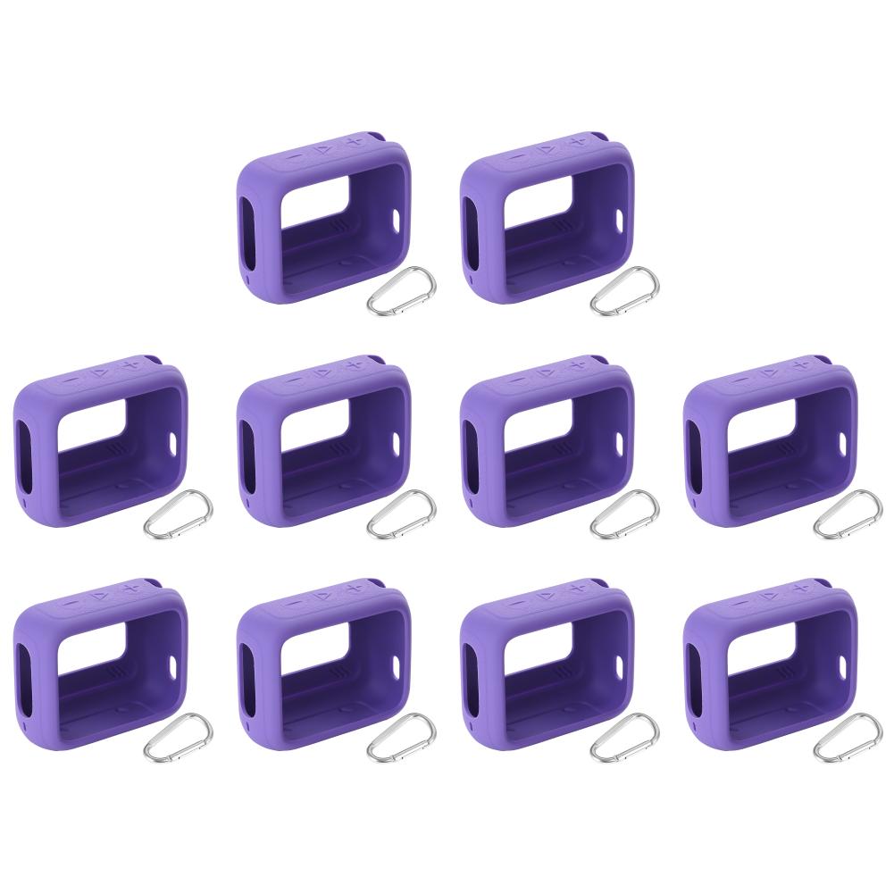 

Силиконовый защитный чехол для динамика от царапин с карабином для JBL GO 4 (фиолетовый)