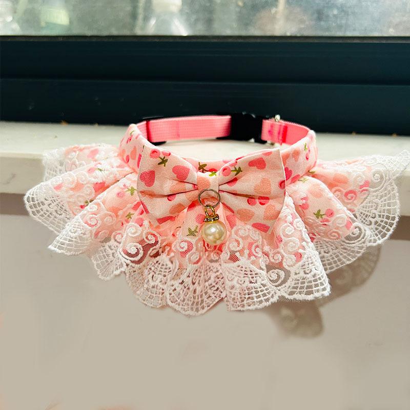 

New Lace Cute Pet Collar, Cat Lace Saliva Towel Bib, Dog Teddy Bib Supplies xs (neck circumference 15-25cm)
