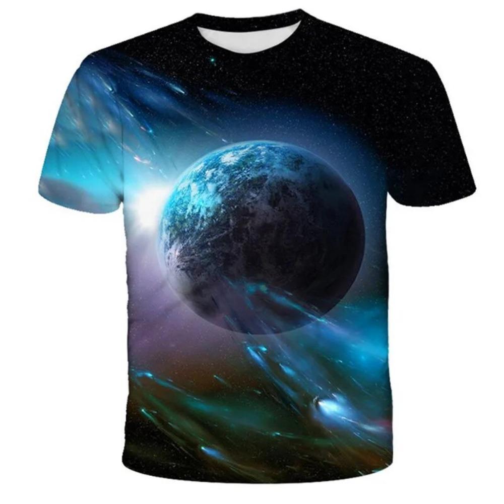Space Galaxy Planet 3D Print T-Shirts Streetwear Casual Men Women Fashion Short Sleeve T Shirt O-Neck Kids Tees Tops Clothing
