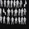 Unpainted Plastic Figure Models - 1/100-1/75 Scale Architectural Models, Solid Colors, Decorative Human Figures for Scenery Modeling (20 Pieces, 1:75)