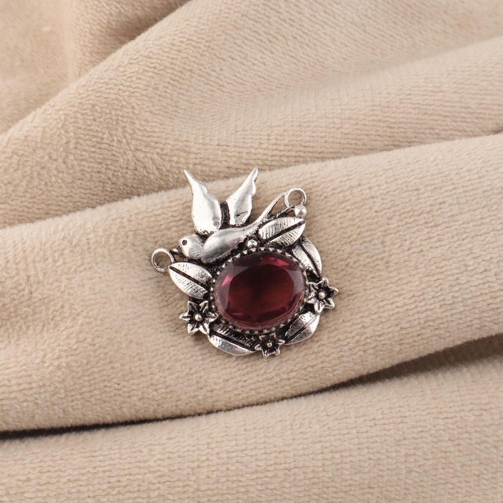 Natural Rhodolite Gemstone 925 Sterling Silver Partywear Pendant 0.5" Special Gift For Your Love CP-43-16