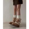 Real Fur Integrated Thick-bottomed Fluffy Snow Boots Women's New Winter Velvet Warm Non-slip Cotton Boots