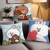 Kreskówka urocza C-Cony i B-Brown Poszewka na poduszkę Poduszki biurowe Nadaje się do sofy samochodu sypialni Dekoracyjna poszewka na poduszkę