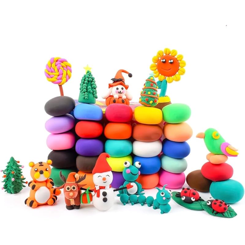 Eclet (Pack Of 12) Air Dry Clay, Colorful Children Soft Clay, Creative Art Crafts, Gifts For Kids-Multi Color. Non-Toxic