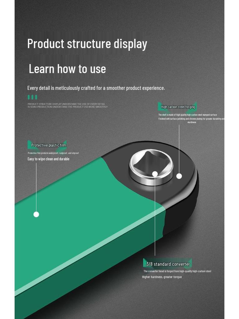 Universal Multifunctional Ratchet Wrench Extension Set