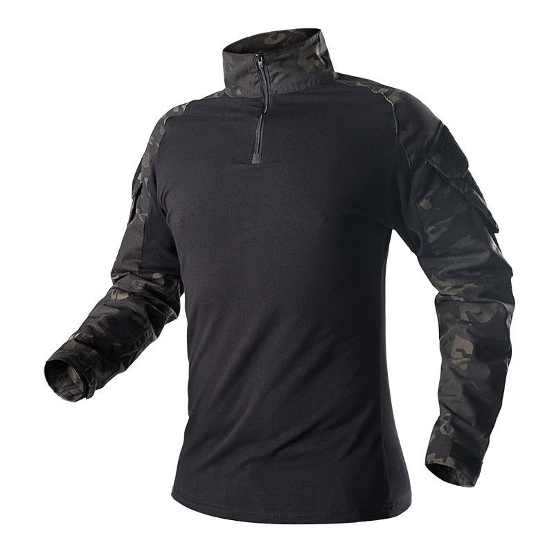 Mens Long Sleeve Tactical Shirt G2 Camo Outdoor Hiking Training Breathable Wear-resistant