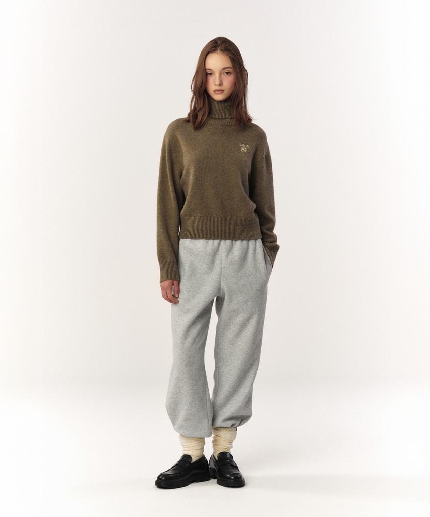 Seteo (W) Classic Turtleneck Knit Khaki