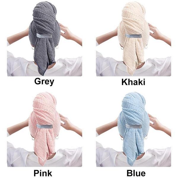 Microfiber Hair Towel Wrap For Women & Kids - Travel & Bathroom Essential - Quick Dry Hair Turban For Curly, Long & Thick Hair 39.37''x23.62''