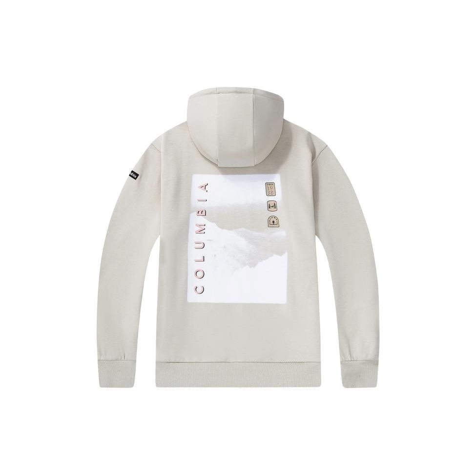 Columbia Travel Series Letter Print Hooded Sweatshirt Women Sweatshirt Off-White AR0743-278