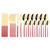 Gold Dinnerware Set Luxury Cutlery Stailess Steel Set 24Pcs Tableware Knives Forks Dining Dinner Set Western Food Restaurant