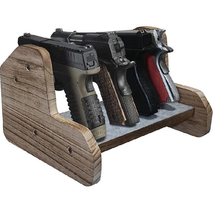 Gun Rack for Safe 6 Pistol Rack for Storage | Pistol Holder Organizer Accessories | Gun Holder with Carpeted Surface | Pistol Handgun Display | Gun 4 Slots
