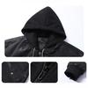 Men’s Faux Leather Motorcycle Jackets Hooded Bomber Jacket Vintage Coats Outwear With Hood Lightweight Motorcycle PU Leather Outwear Jacket for Men