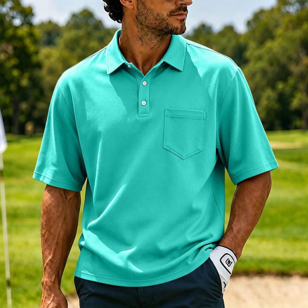 Men's Casual Short Sleeve Button Down Shirt Lightweight Breathable Summer