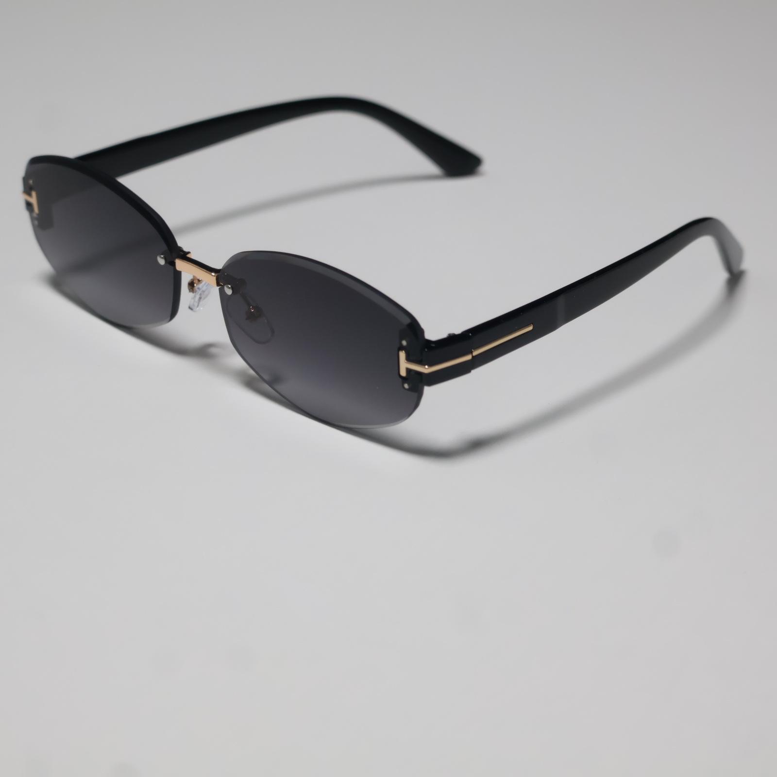 2026 New European and American Fashion Oval Rimless Sunglasses Women s Personality Trend Street Photography Sunscreen Sunglasses Women