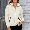 Women's Zip-Up Cardigan Soft Plush Warm Outerwear with Pockets for Fall and Winter