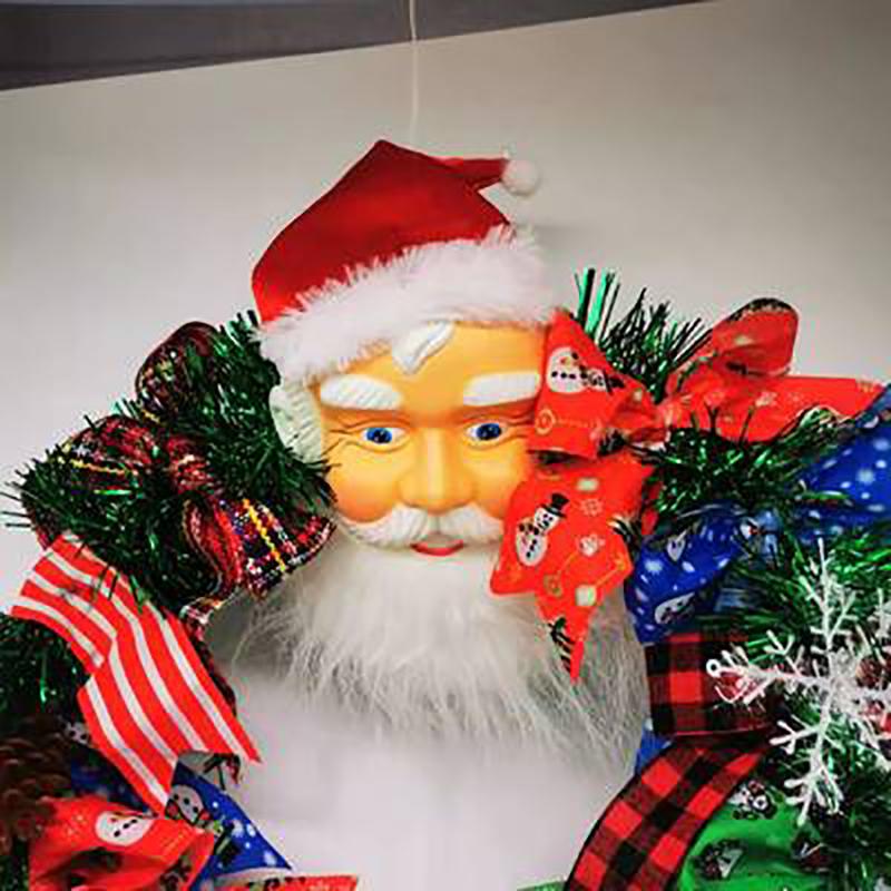 Christmas Door Wreath Santa Claus Door Hanging Wreath Party Decorations