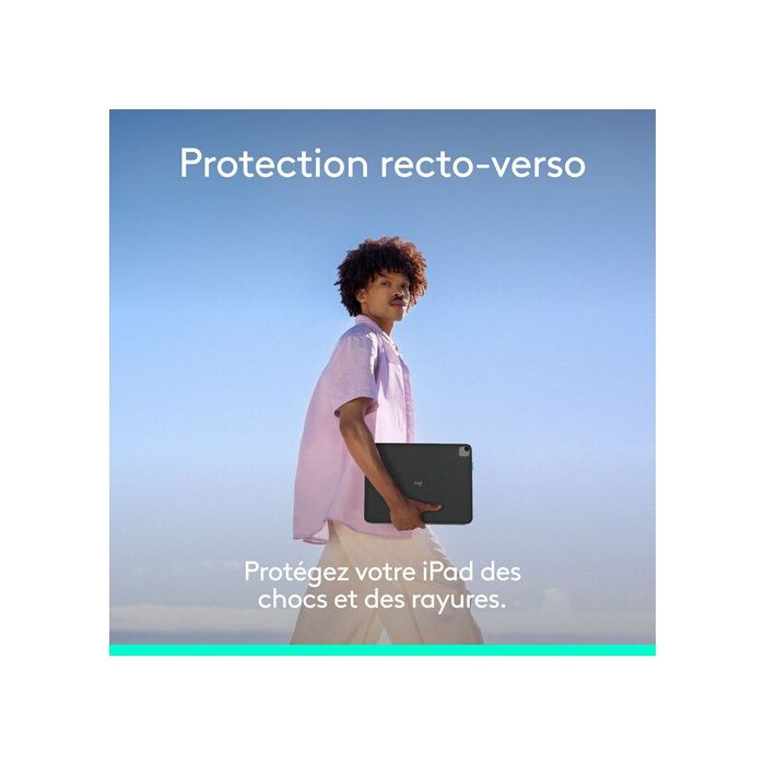 Accessoires Tablette Logitech Flip Folio, étui clavier pour iPad Pro 13 pouces (M4) et iPad Air 13 pouces (M2 et M3) (2024, 2025) -