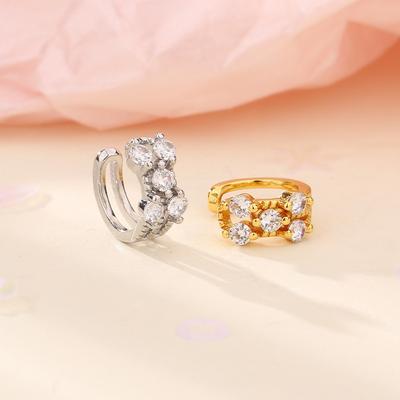 Zircon-Inlaid Double-Layer Ear Clips, Cool And Handsome Design, U-Shaped Ear Bone Clips Without Ear Holes