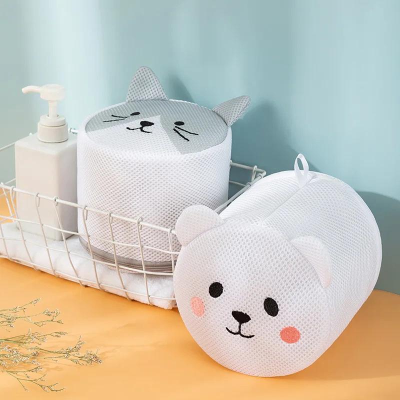 Machine-Wash Special Home Use Polyester Anti-Deformation Bra Mesh Bags Laundry Brassiere Bag Cleaning Underwear Sock Cartoon