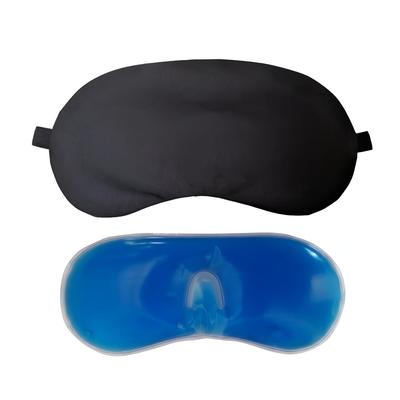 YAKVYA Eye Mask with Ice Pack Sleeping Mask for Travelling, Super Smooth Sleep Mask & Blind Fold, Night Sleeping Eye Mask Slip Eye Black Cotton C