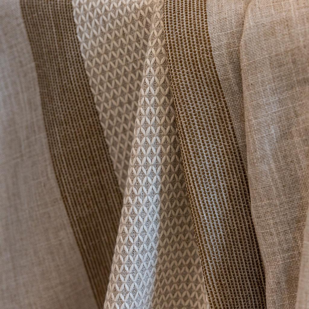 Finished Curtains American Country Living Room Semi-Blackout Windows Geometric Stripes Coffee Kitchen Curtains