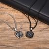 Carbon Fiber Square Neckalces for Men Boys,Simple Chessboard Color Stainless Steel Pendant Necklaces,New Stylish Jewelry