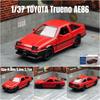 1/37 TOYOTA Trueno AE86 Initial D Classical Toy Car for Children CCA Diecast Metal Miniature Model Pull Back Collection Gift Boy