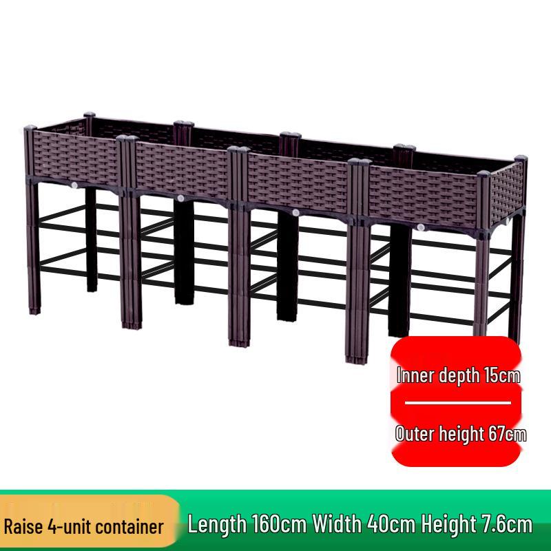 Extra-Large Thickened Raised Plastic Planter for Vegetables - Ideal for Family Rooftop or Balcony Gardening