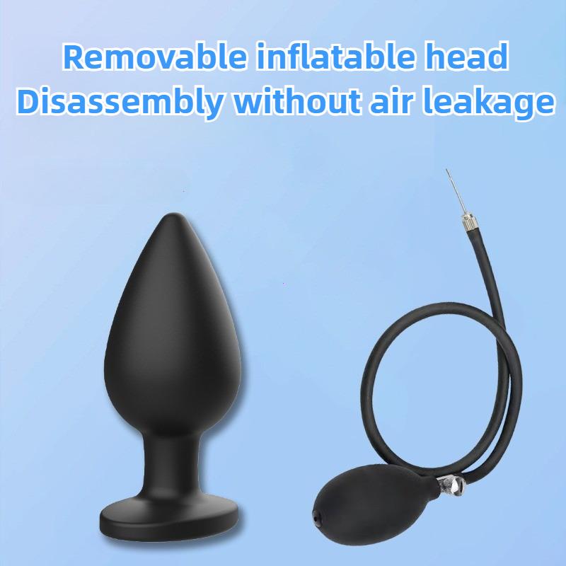 Inflatable Silicone Anal Plug Dilator Expandable Pump Butt Silicone Huge Anus Prostate Massager Anal Sex Toy For Men Couples