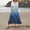 Lässiges, modisches, bequemes, bedrucktes Damenkleid mit 3/4-Ärmeln und Taschen