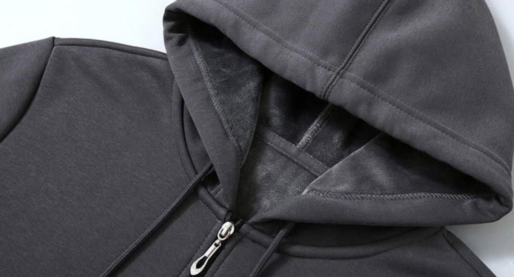 EASTEMPO Long Sleeve Loose Solid Plus Sizes Dark Women's Hoodie, Fall/Winter, Fleece-Lined, Zip-Up, Fit, Color, Stylish, (JP, Alphabet, L, Gray)