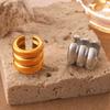 Plain Ring Niche Ear Clips, Stainless Steel Plated 18K Gold Multi-layer Stacked Design Earrings