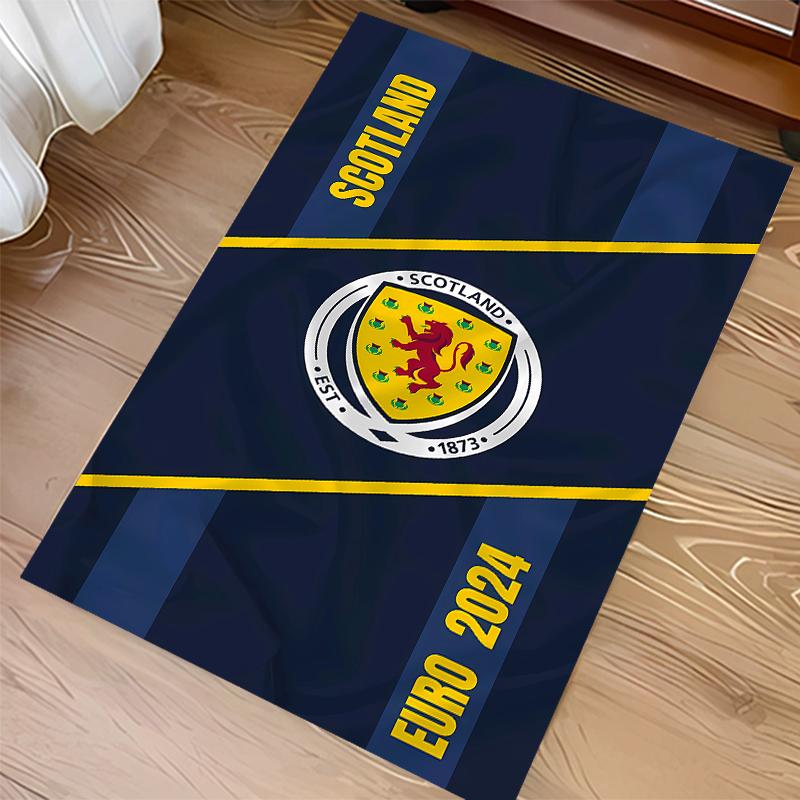 1pc Football Club Logo Print Area Rug - Soft, Washable Non-Slip Indoor Mat for Office Chairs, Living Room, Home Office Decorative Rug