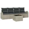 Garden Sofa Set Light Grey 55 X 55 X 37 Cm Poly Rattan