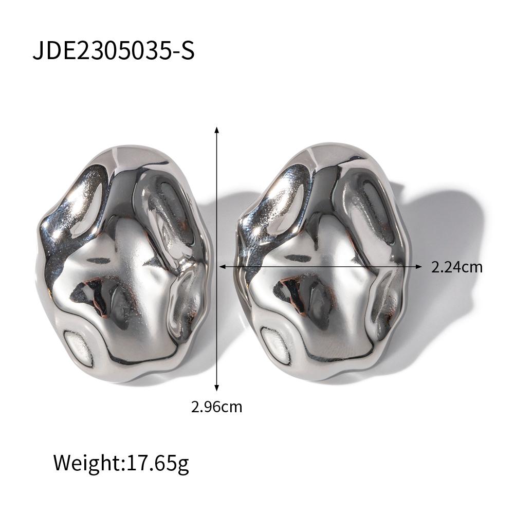 

Youthway Fashionable Stainless Steel Irregular Hammer Stud Earrings Daily Minimalist Plated Jewelry Women New