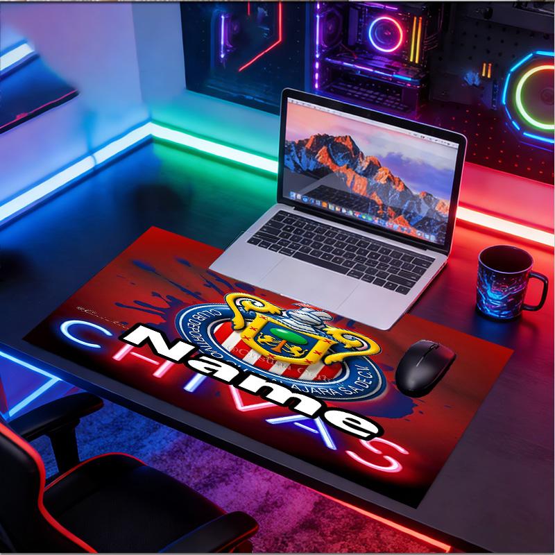 Kişiye Özel İsimli Club Deportivo Guadalajara Desenli Mouse Pad, Dizüstü Bilgisayar Masa Matı, Ev İçin Dekoratif Masa Matı Klavye Altlığı Hediye