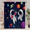 2pcs- Colorful and Joyful Astronaut Polyester Curtains, Stick Bag Curtains 42*84, Bedroom, Living Room, Home Room Decoration