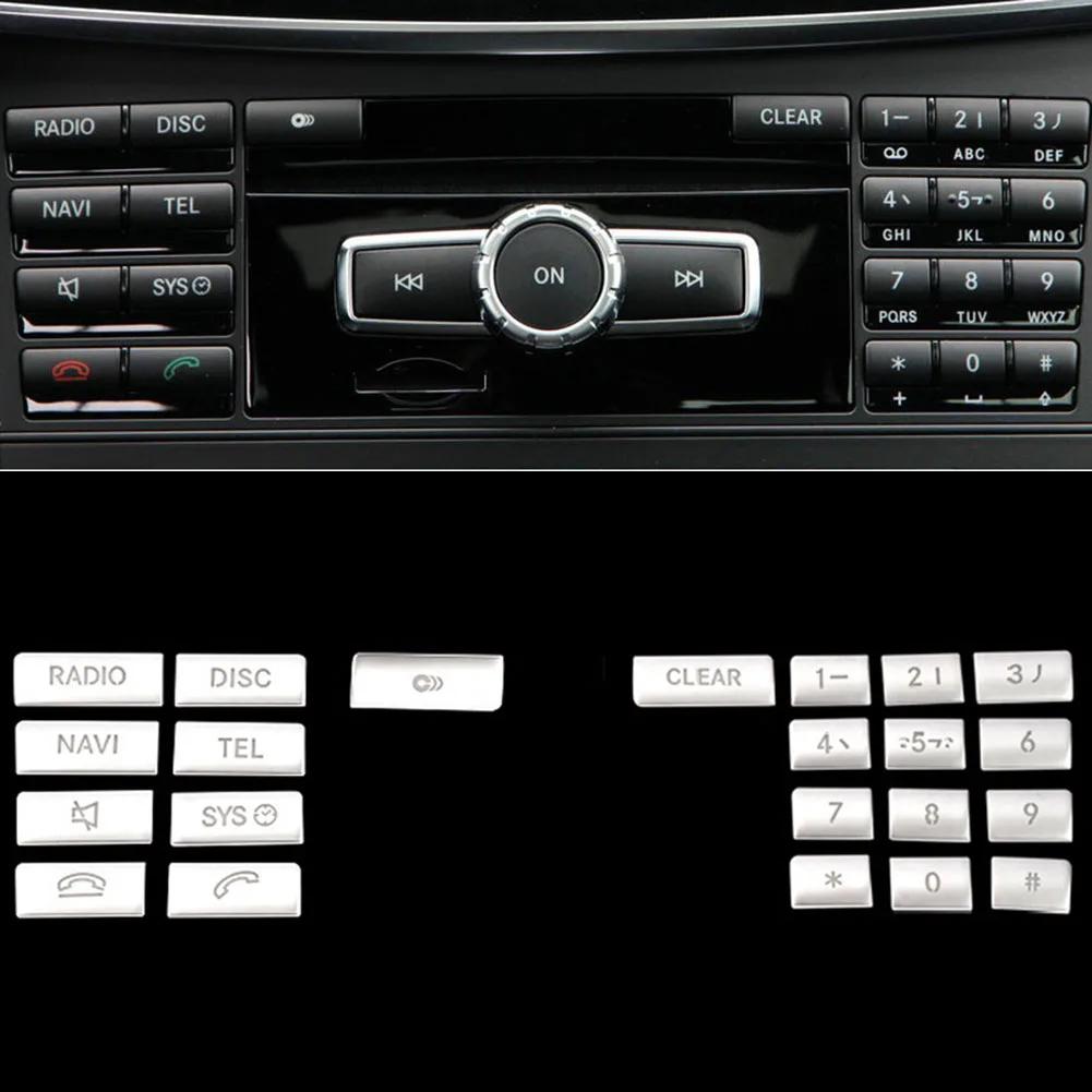 Schützende Chrombeschichtung Schalterknopf Abdeckung Zierleiste für Benz CLS C218 E W212 22 Stück für verbesserte Fahrzeugästhetik