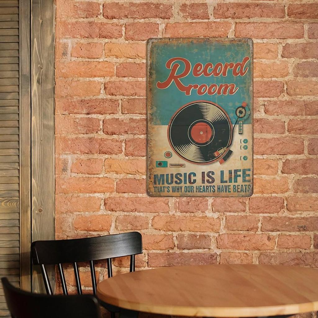 Music Poster Vintage Poster Record Music Canvas Art Poster and Wall Art Picture Print Funny Metal Sign Poster Wall Art for Kitchen Garden Bathroom