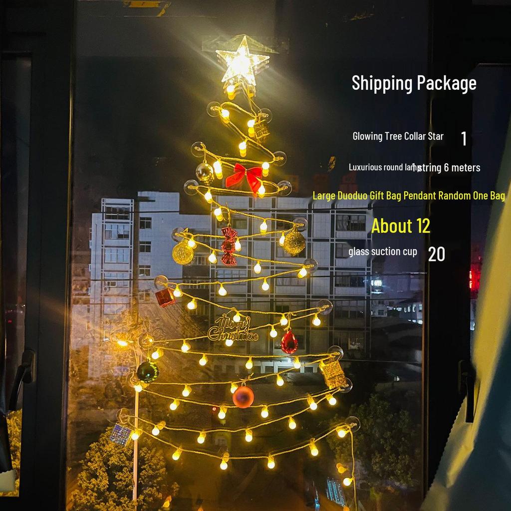 2027 DIY Floor-to-Ceiling Christmas Tree Window Lights Decoration for Festive Living Room