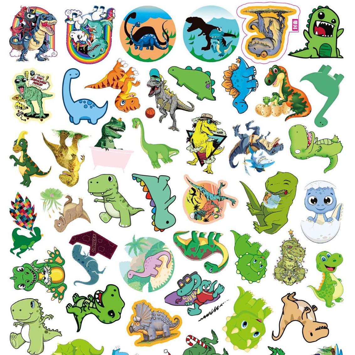 Cute Dinosaur Graffiti Stickers - Waterproof Decals for Phone Cases, Water Bottles, and Notebooks, 50-100 Sheets