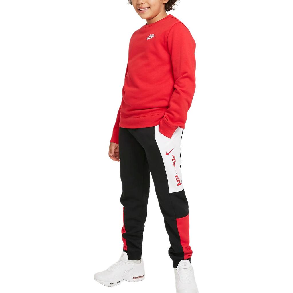 Nike Air Cómodo Versátil Moderno Pantalones Suaves Parte inferior para Niños Negro Blanco Rojo Universitario DB5483-010