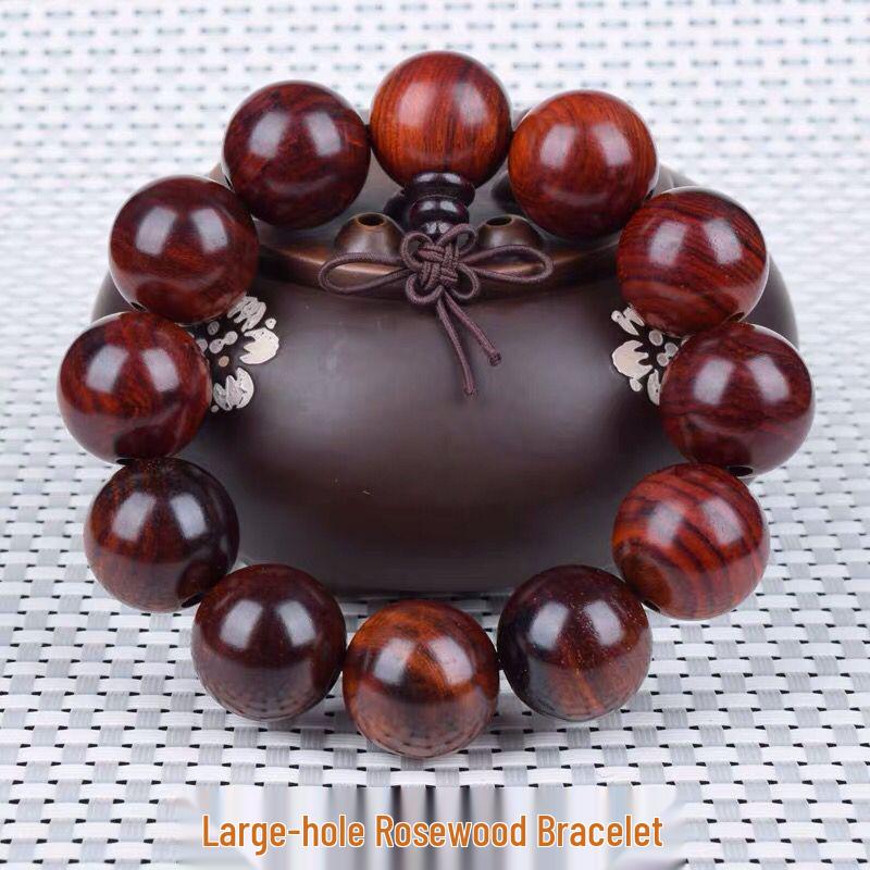 Duobao Agarholz & Rote Bohnen Ebenholz Gebetsperlenarmband 2.0