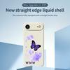 For iPhone 17 Air Case Purple Butterfly Pattern Printing Straight Edge TPU Phone Back Cover