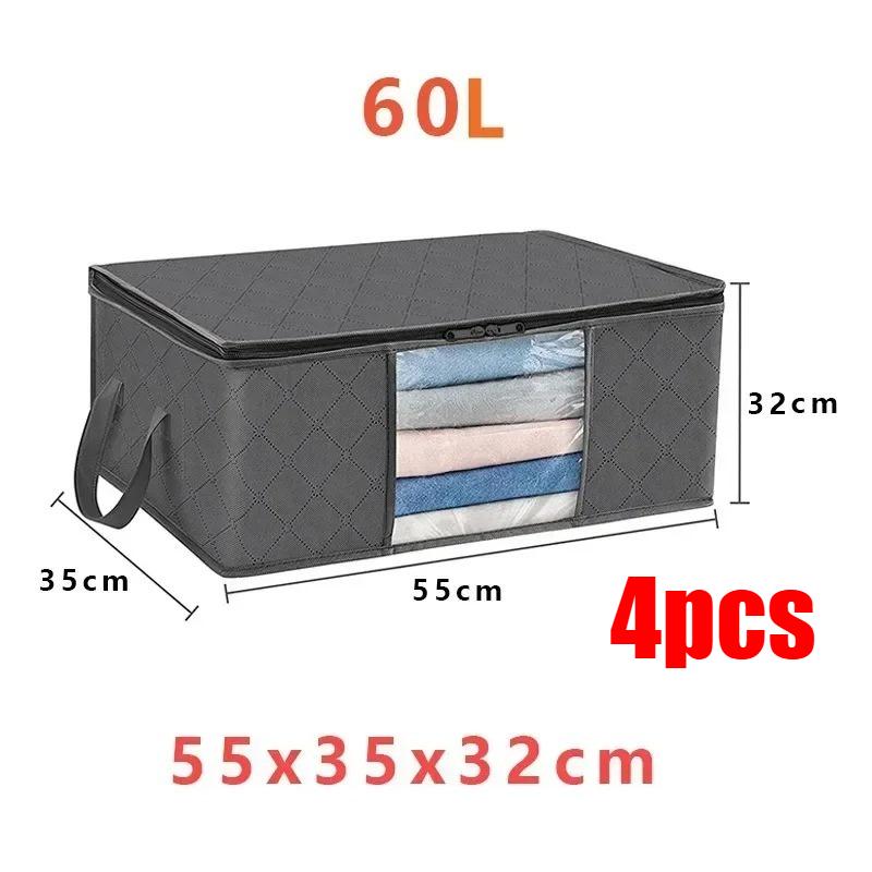 1/3/4/6/9 Pcs Foldable Comforter clothing Storage Bag Household Clothing Storage Box Dustproof Quilt Storage wardrobe organizer
