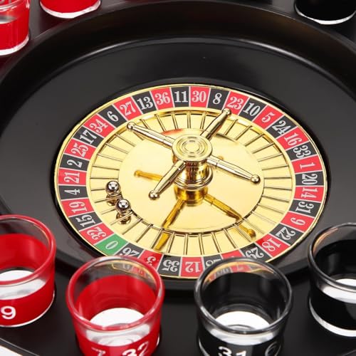 Roulette Game, 16-Hole Russian Roulette Cup, KTV Roulette Game, Drinking Tabletop Roulette Game, Party Dining Game Toy (Style)