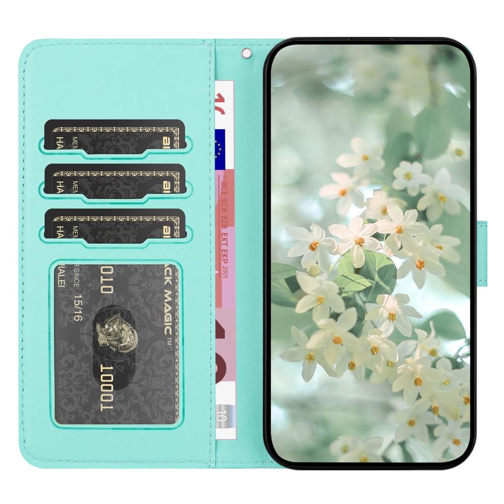 For Samsung Galaxy S25+/S24+ Case Flower Imprint Leather Flip Wallet Phone Cover with Wrist Strap